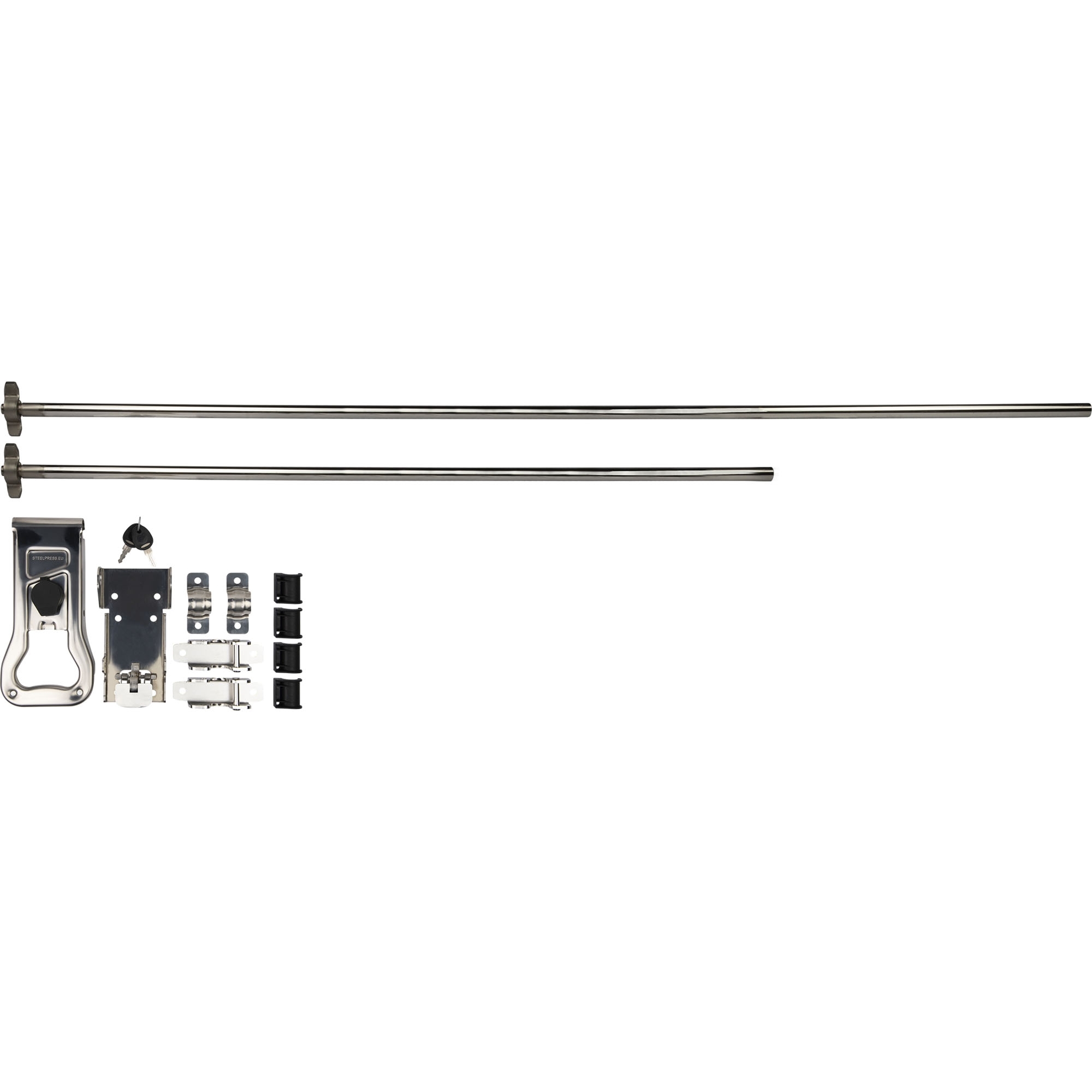 Ensemble de serrure à crémone, tube inclus, acier inoxydable