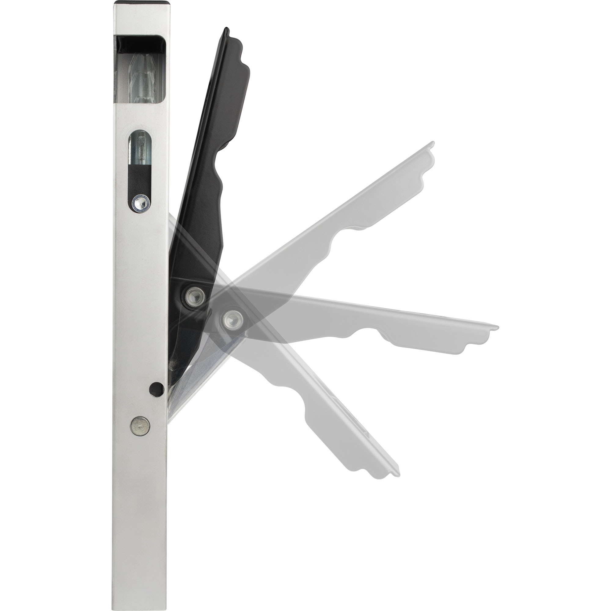 fermeture à levier encastré, coté G,  aluminium H. 800 mm ép. 25mm