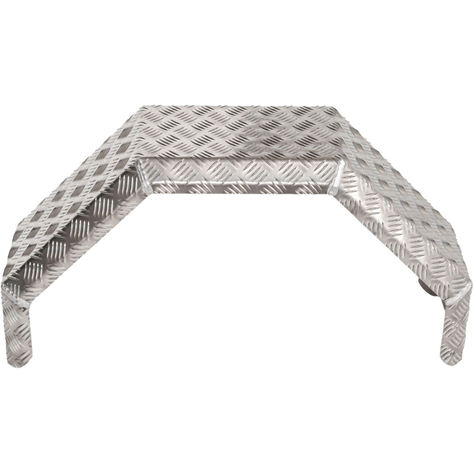 Garde boue simple, carrée, largeur 220 mm, aluminium à damier