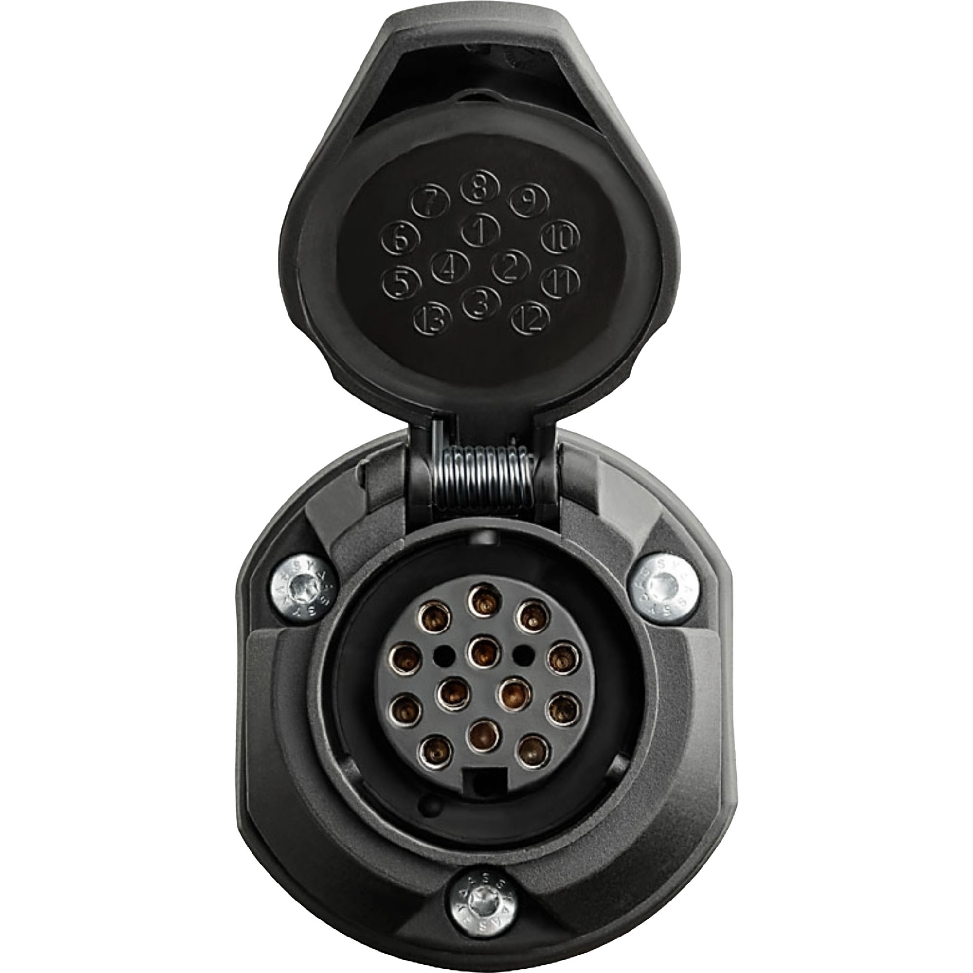 Réducteur de tension 24V, mâle norme 7N, à 12V femelle  13 plots