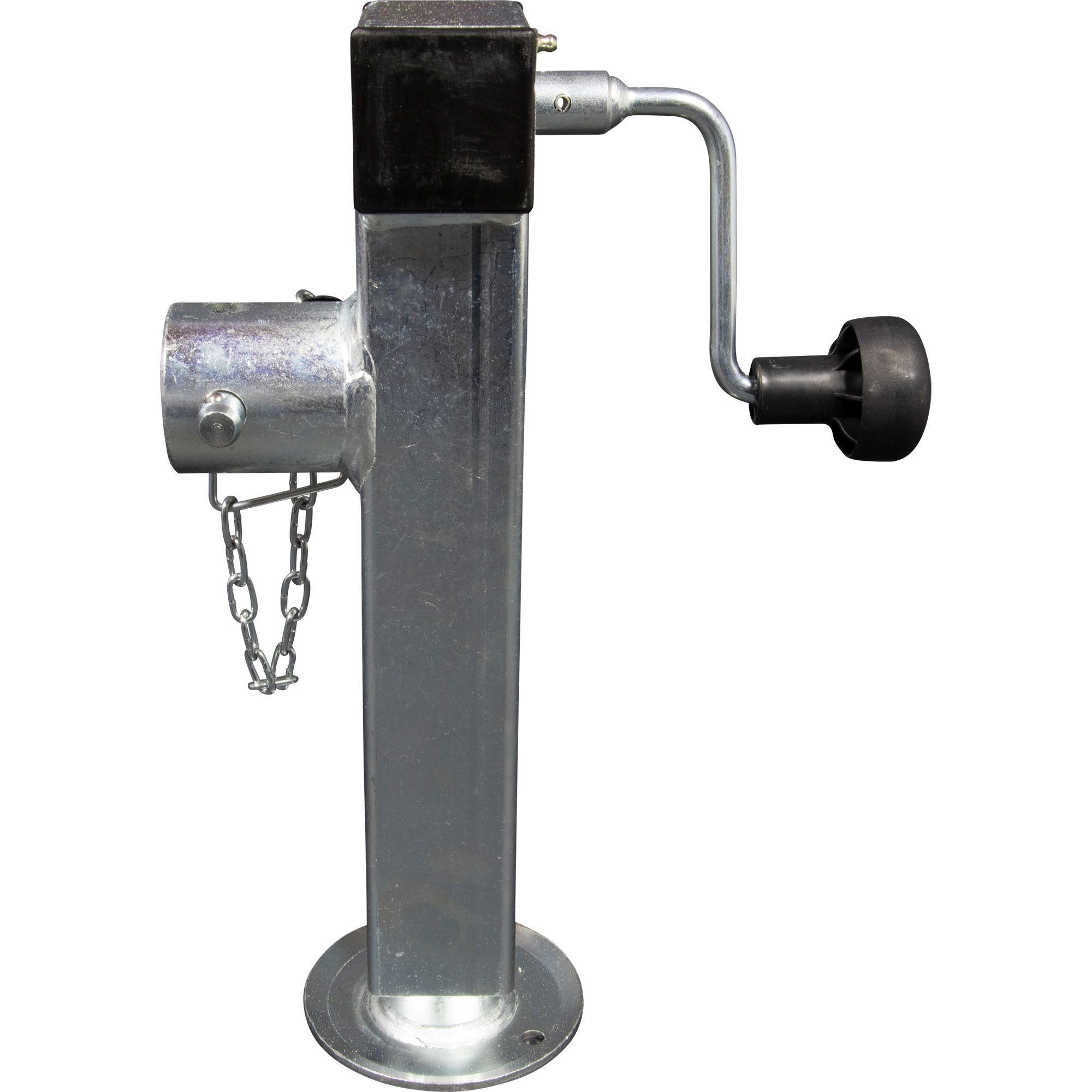 Béquille pivotante carrée, réglable en hauteur, Lg 415 mm, manivelle