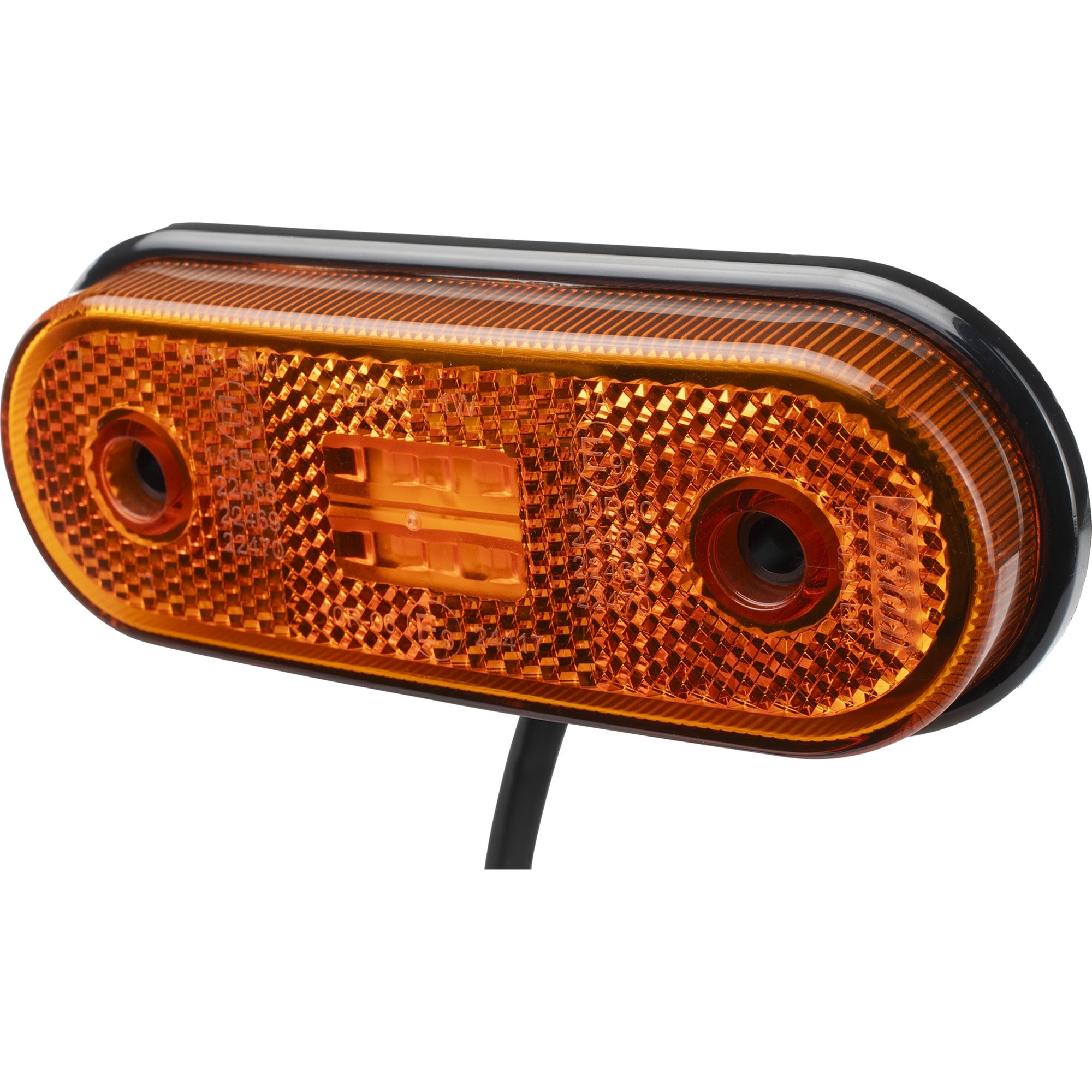 Feux latéraux à LED, jaune, 12-36 V, longueur de câble 500 mm
