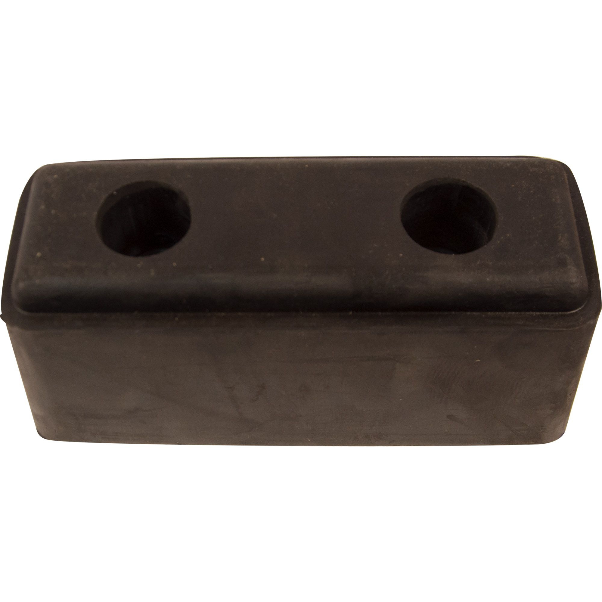 Butée caoutchouc , 2 trous, dimensions 195 x 80 x 80 mm