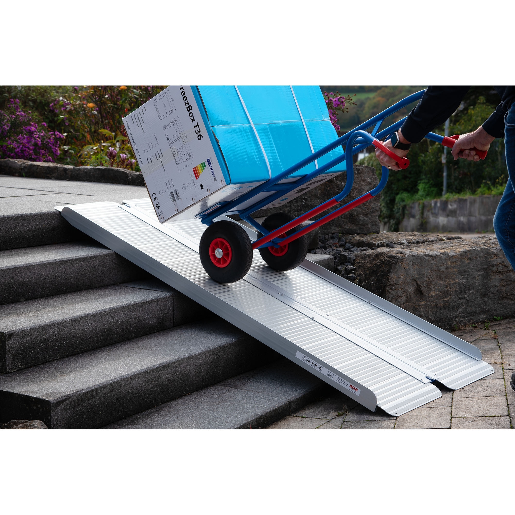 Rampe de chargement longitudinale pliable, aluminium, L 1800mm, 270 kg