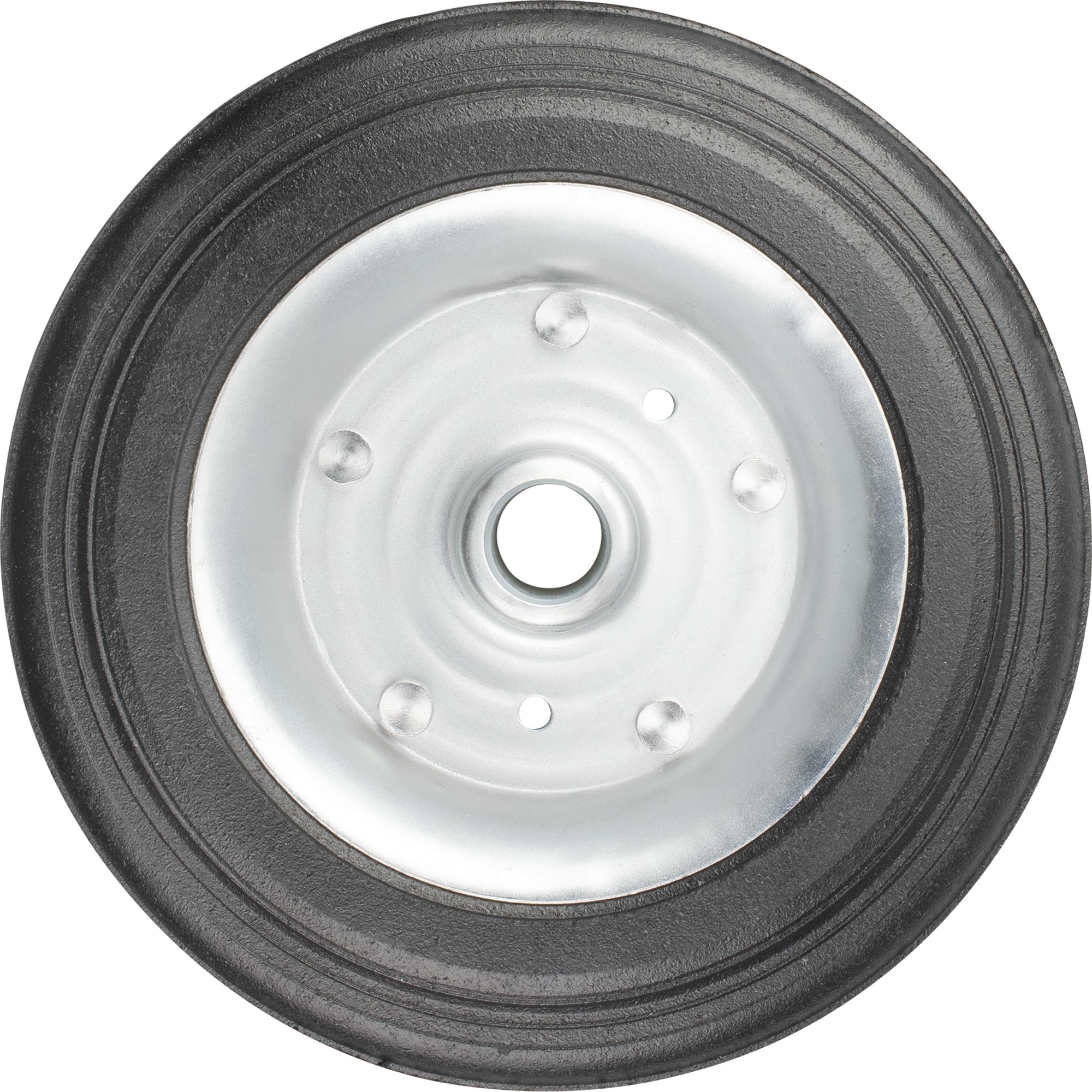 roue caoutchouc dur béquille, 200x45 mm, j. métal