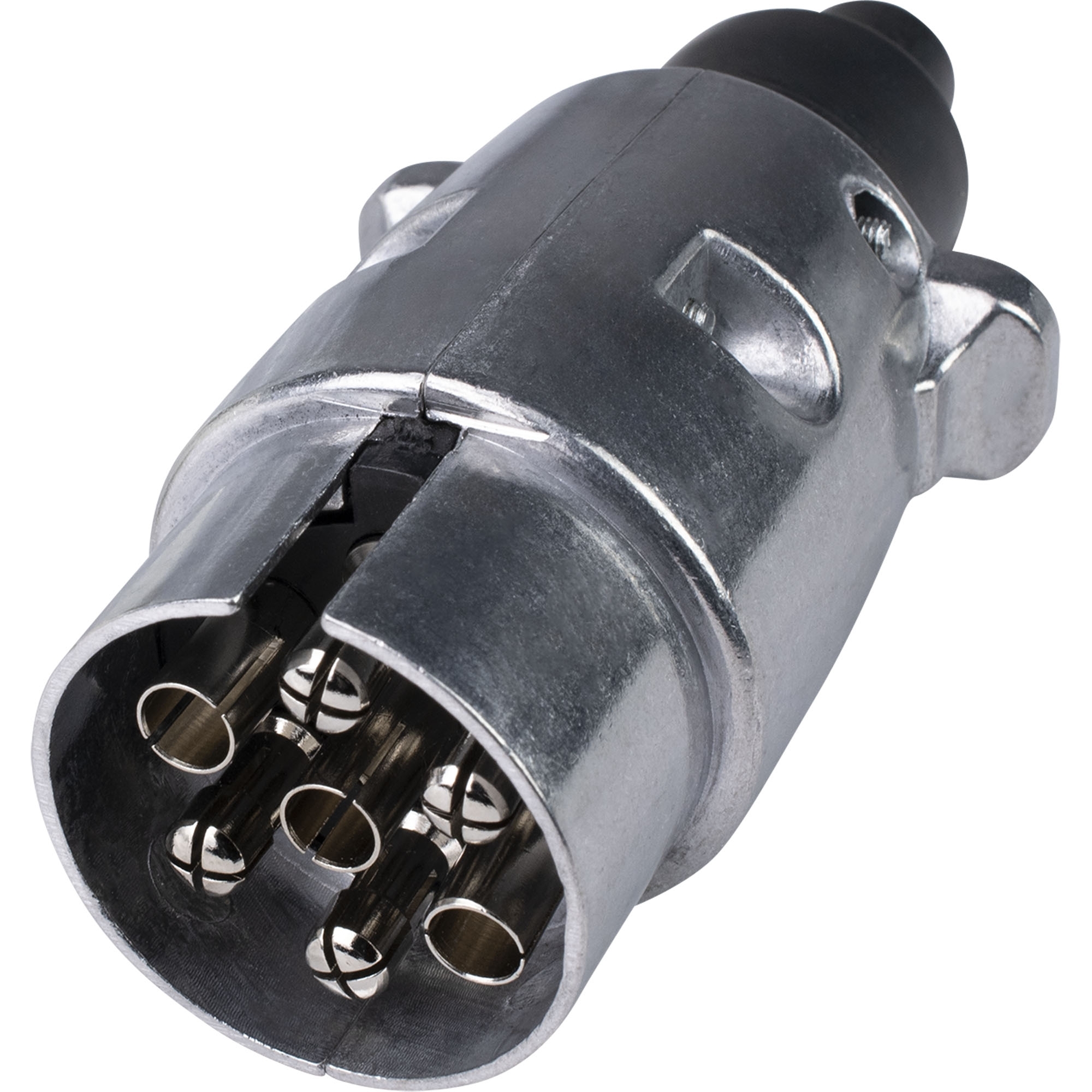 Prise mâle 7 plots, 12V, métal, emboîtable