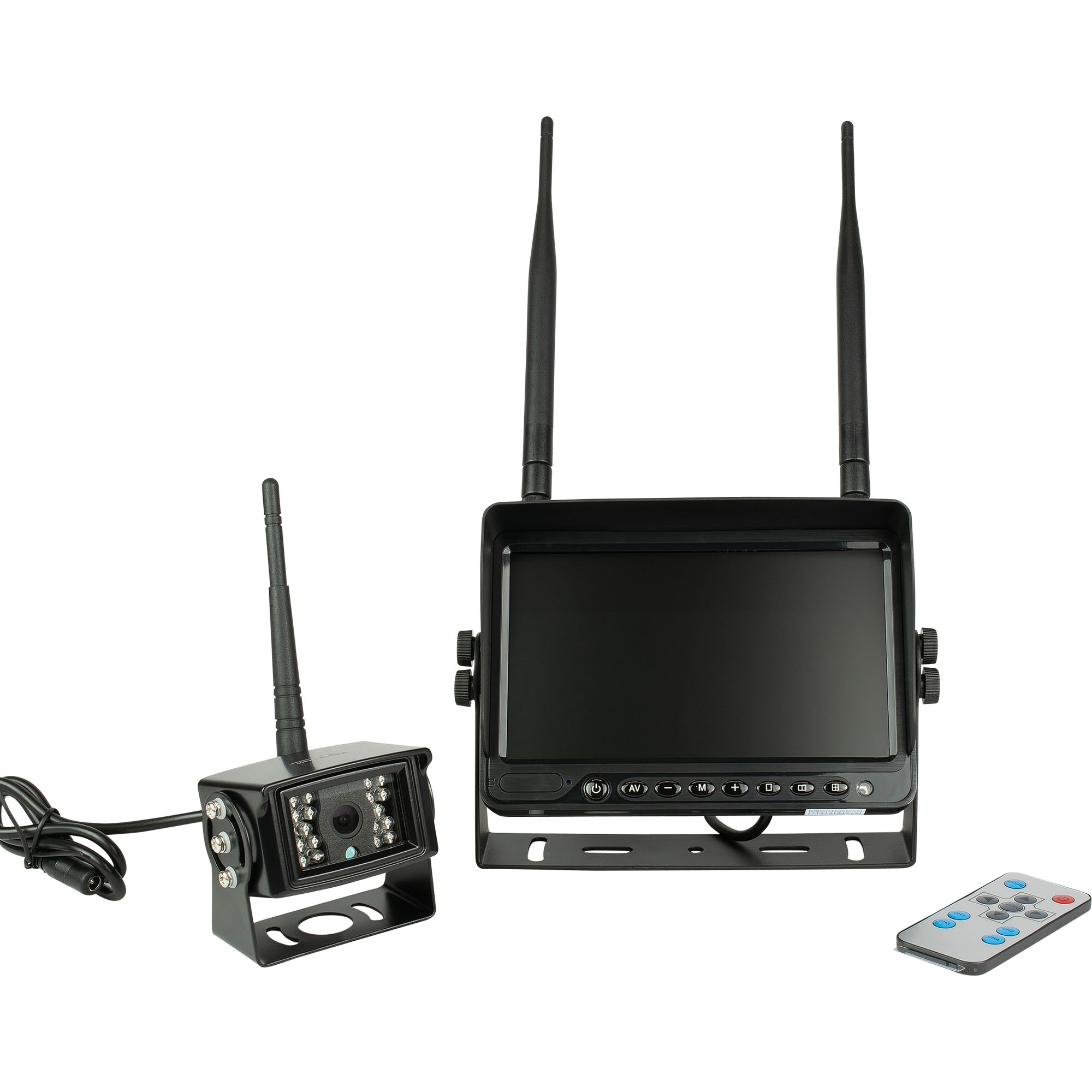 Kit de caméra sans fil 7 pouces, quatre entrées caméra avec audio