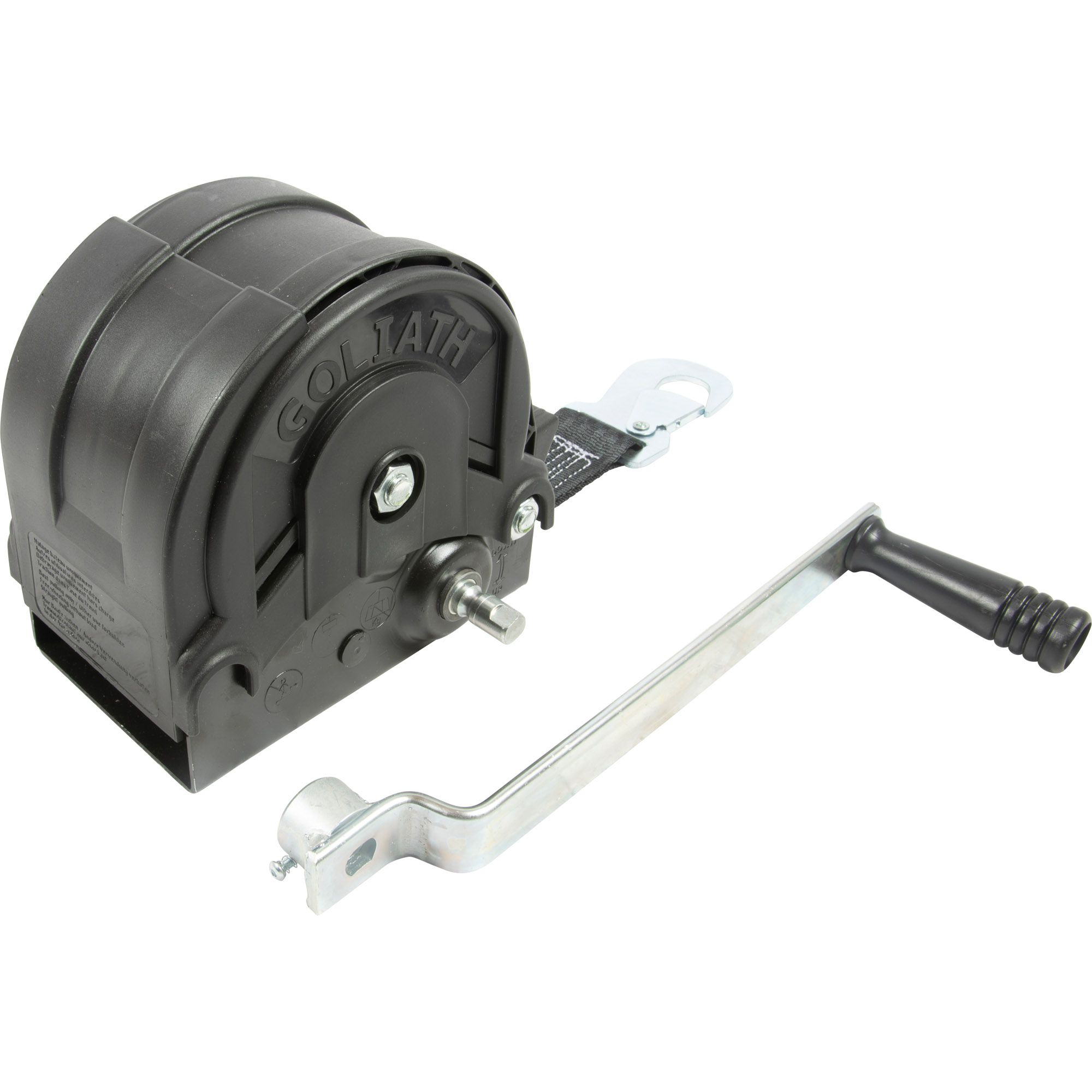 Treuil à main, TS700, 700 kg, bande 6 m, noir