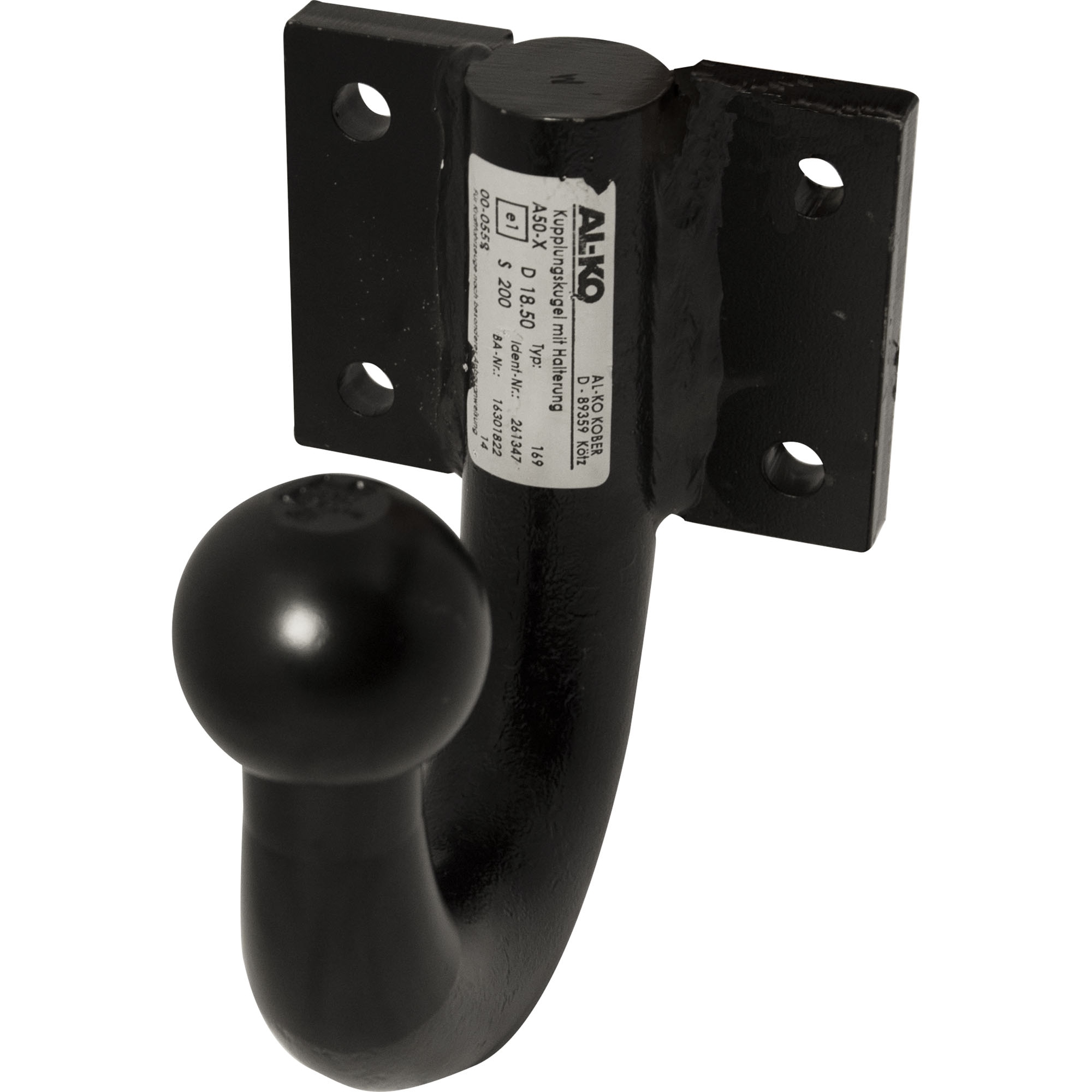 Rotule d'attelage sur platine 4 trous  entraxe perçage 83 x 56 mm