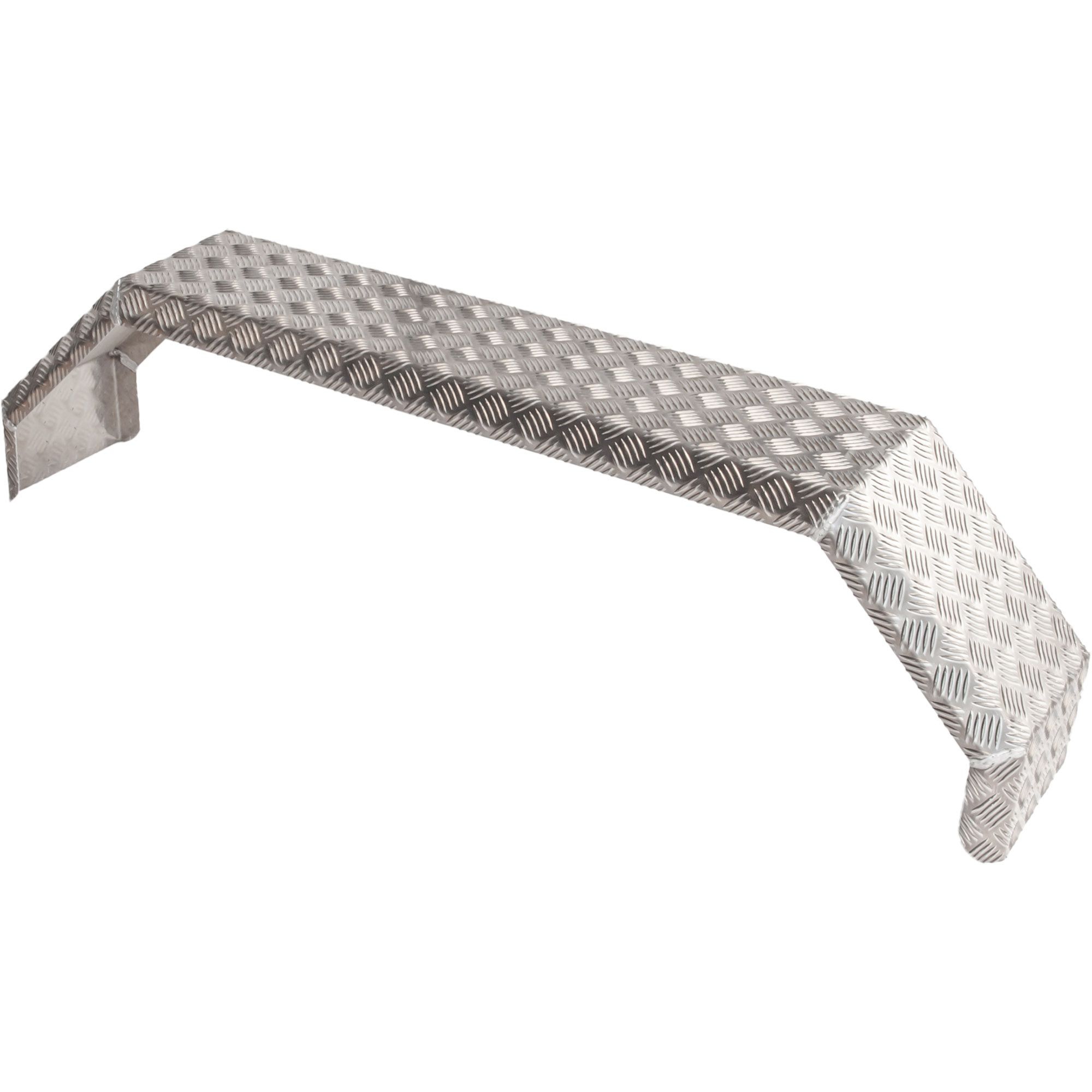 Garde boue double, carrée, largeur 240 mm, aluminium à damier