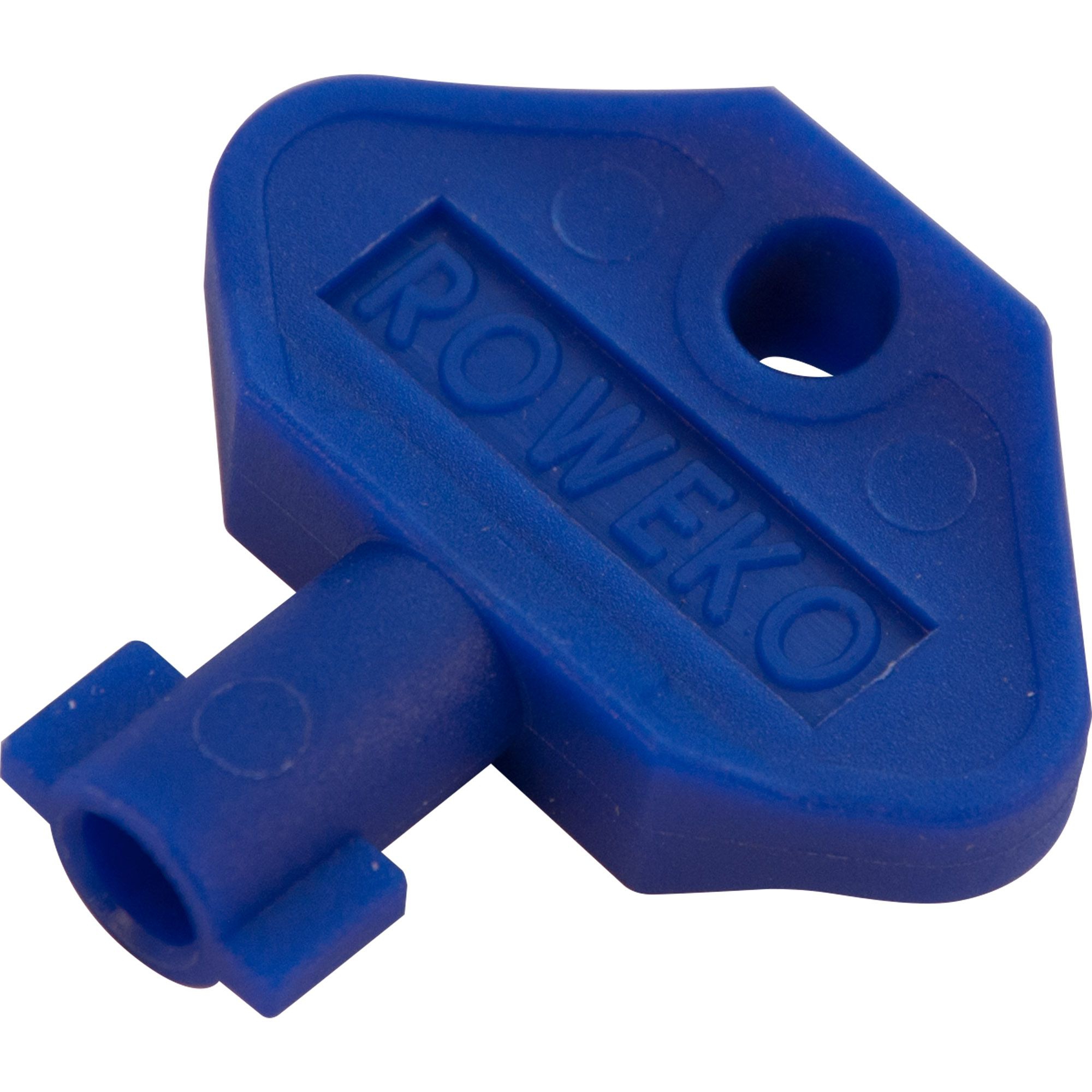 Clé en PVC bleu a double côche Clé en PVC bleu a double côche