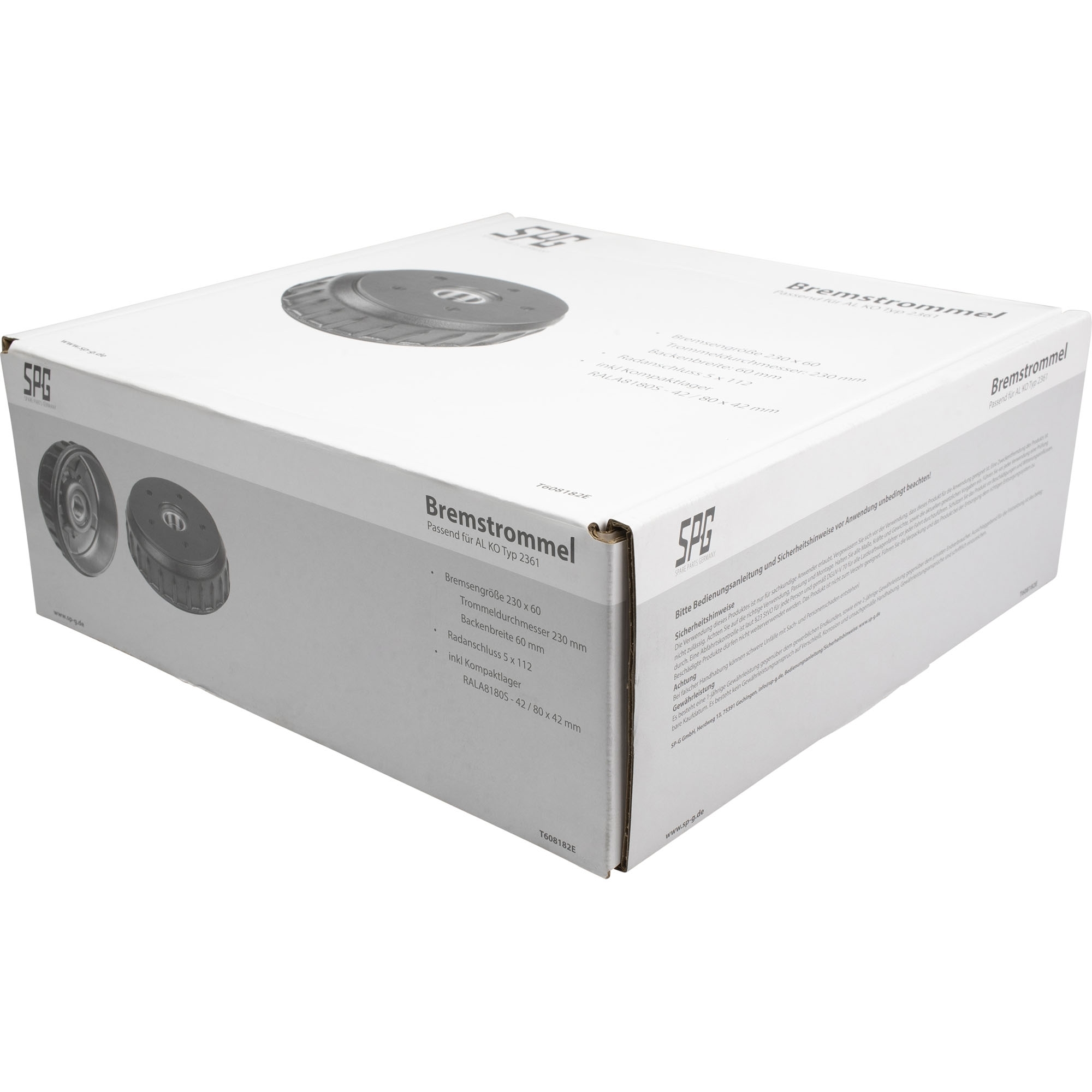 Tambour de frein  pour AL-KO; 230x60, roul. compact,5x112