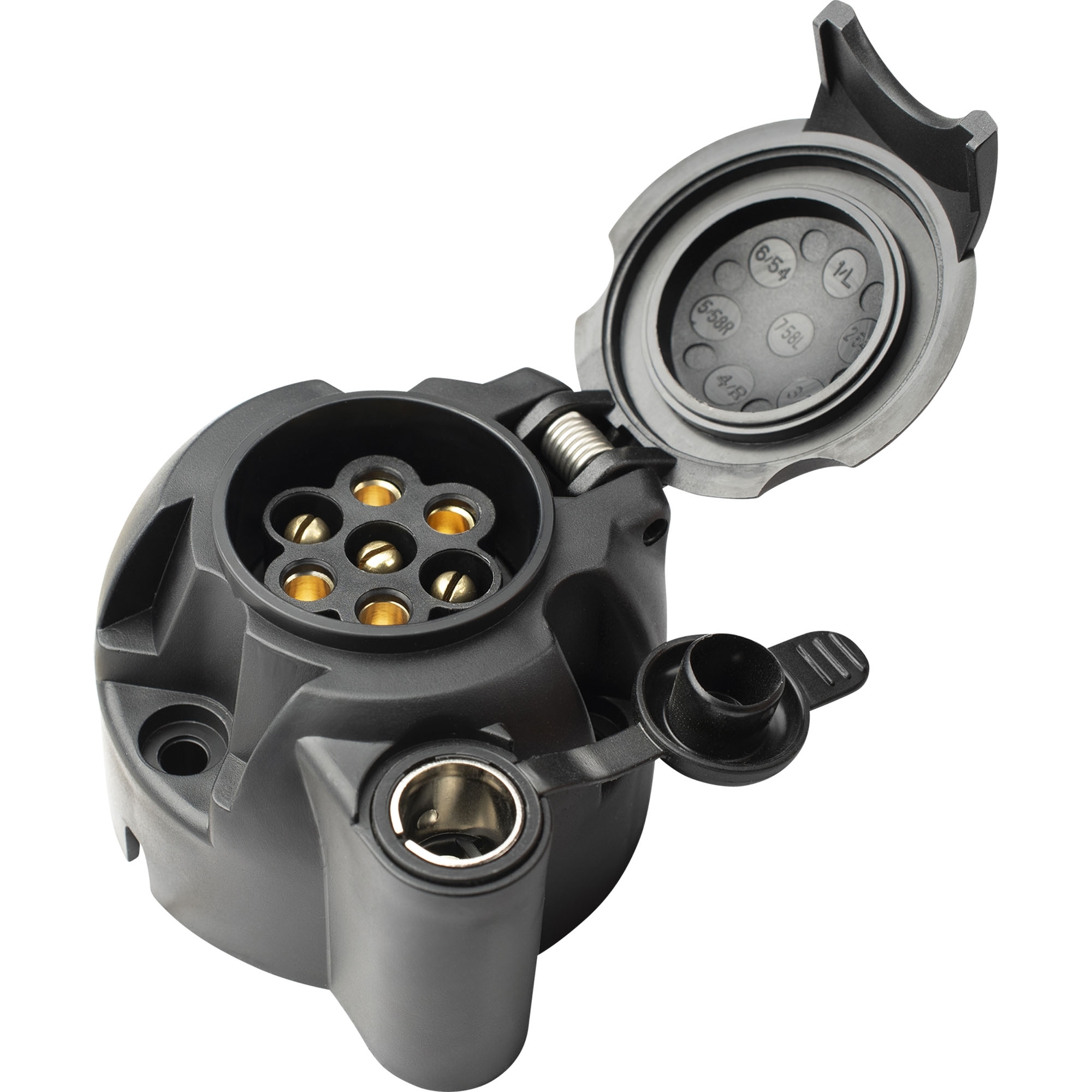 Prise femelle 7 plots, 12V, PVC