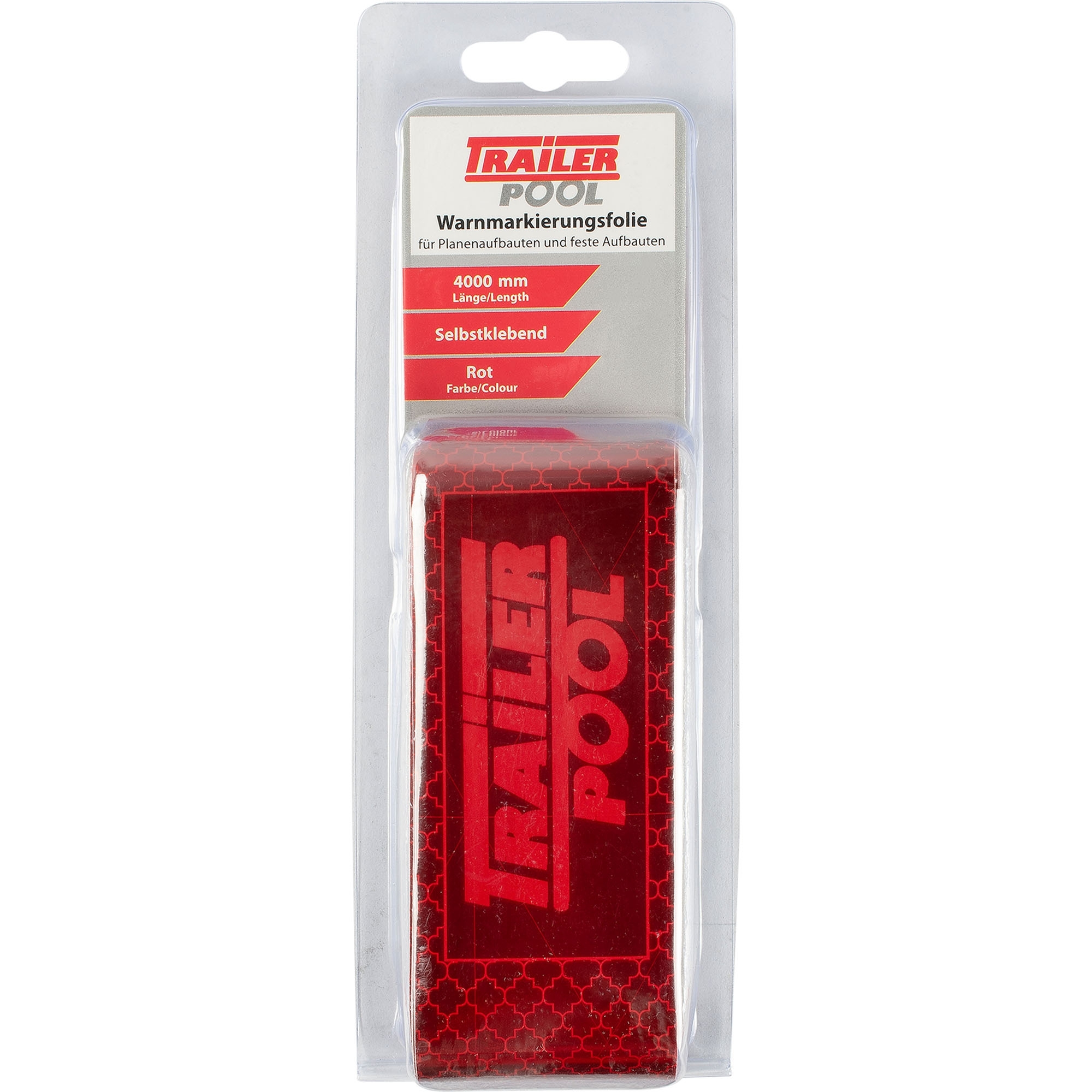 Bande réfléchissante Trailer-Pool, L 4000 mm, rouge