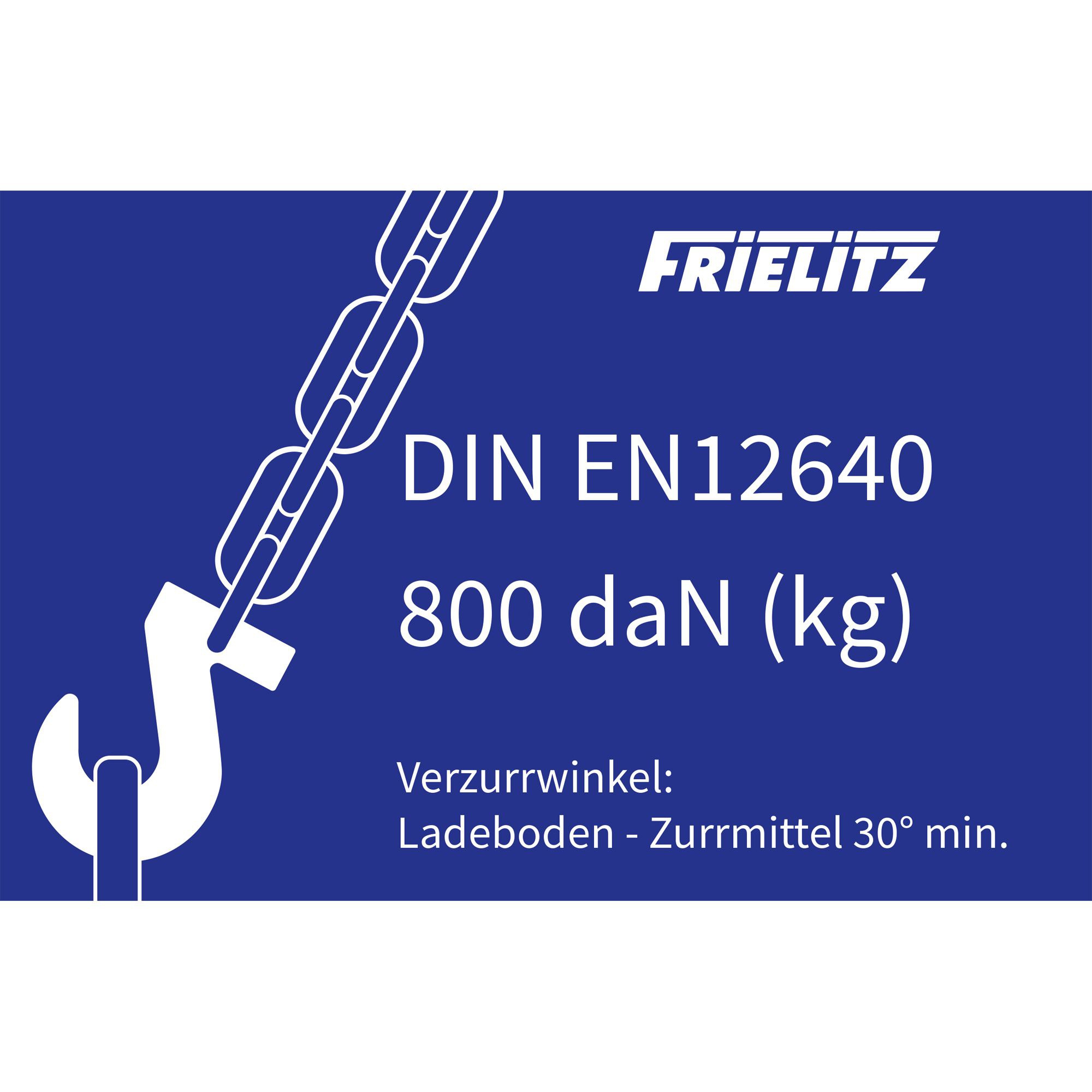 Autocollant d'information sur résistance anneau
 d'arrimage,  800 daN Autocollant d'information sur résistance anneau
 d'arrimage,  800 daN