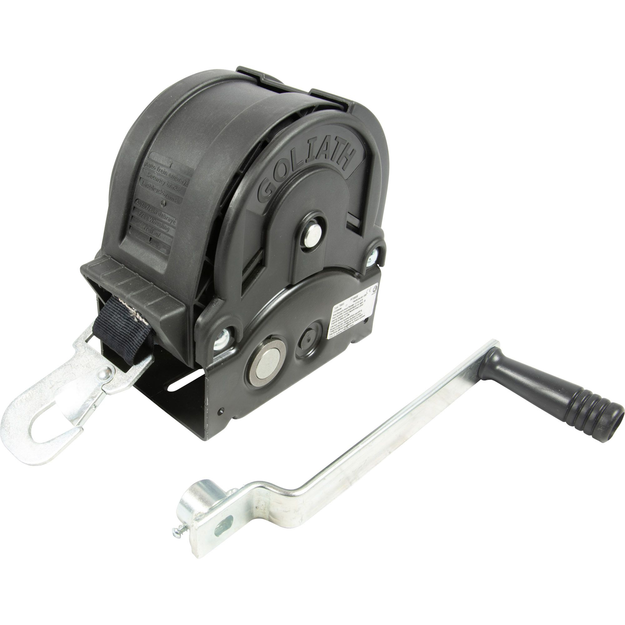 Treuil à main, TS800, 800 kg, bande 8 m, noir