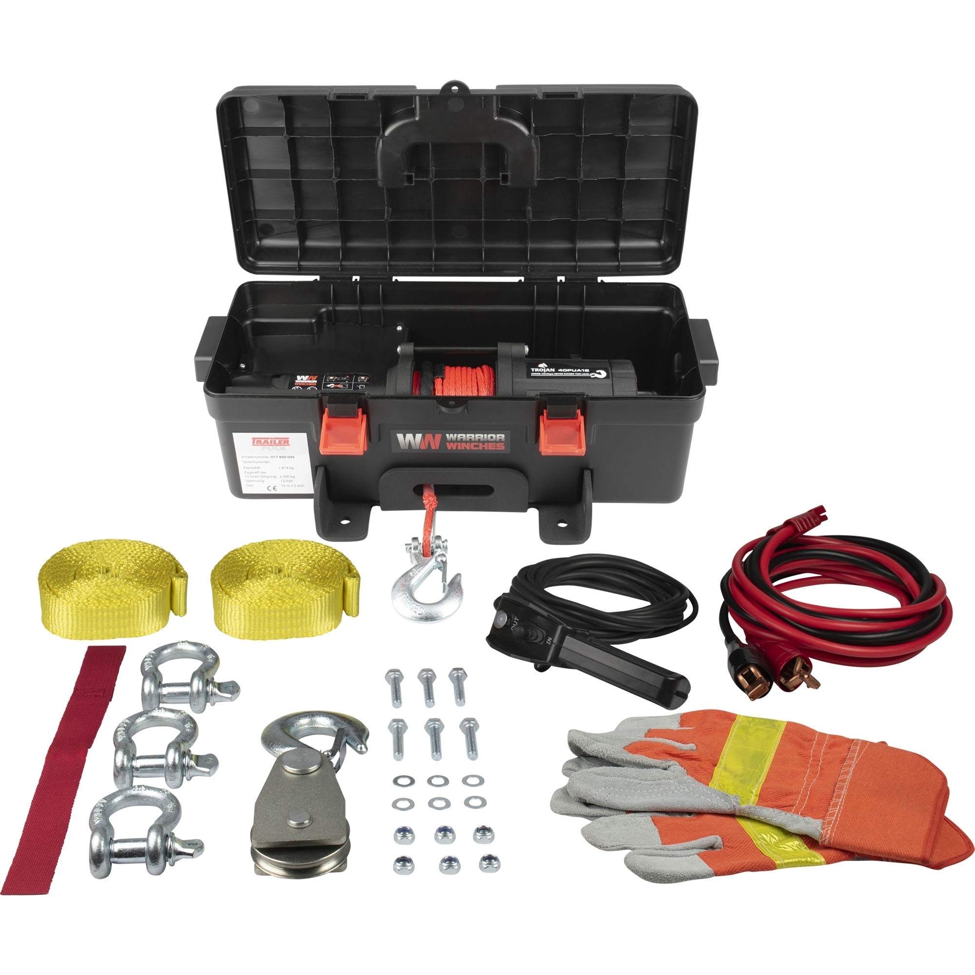 Treuil mobile, 12 V, force de traction 1814 kg