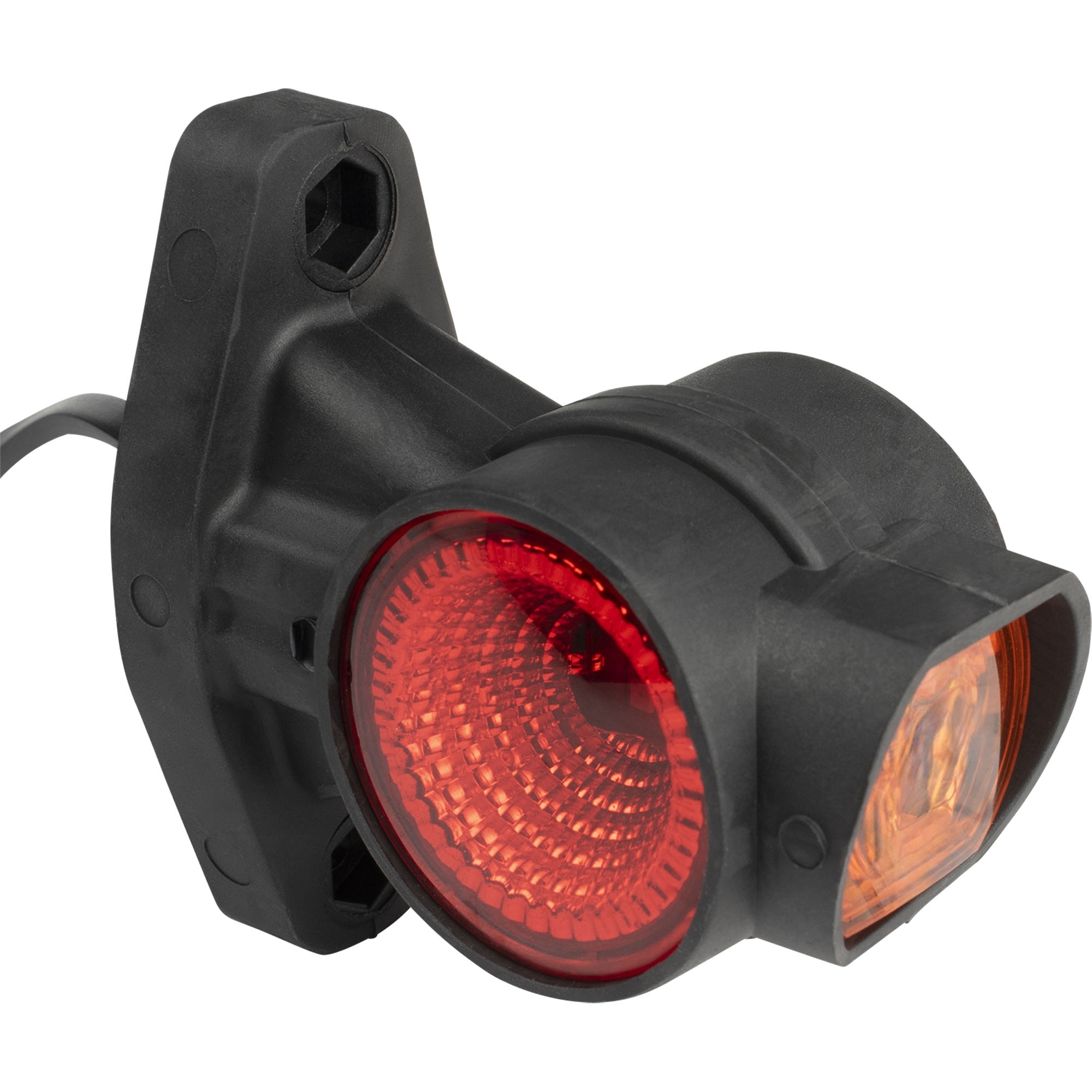 Feu d'encombrement tricolore LED, droit avec mini support de fixation