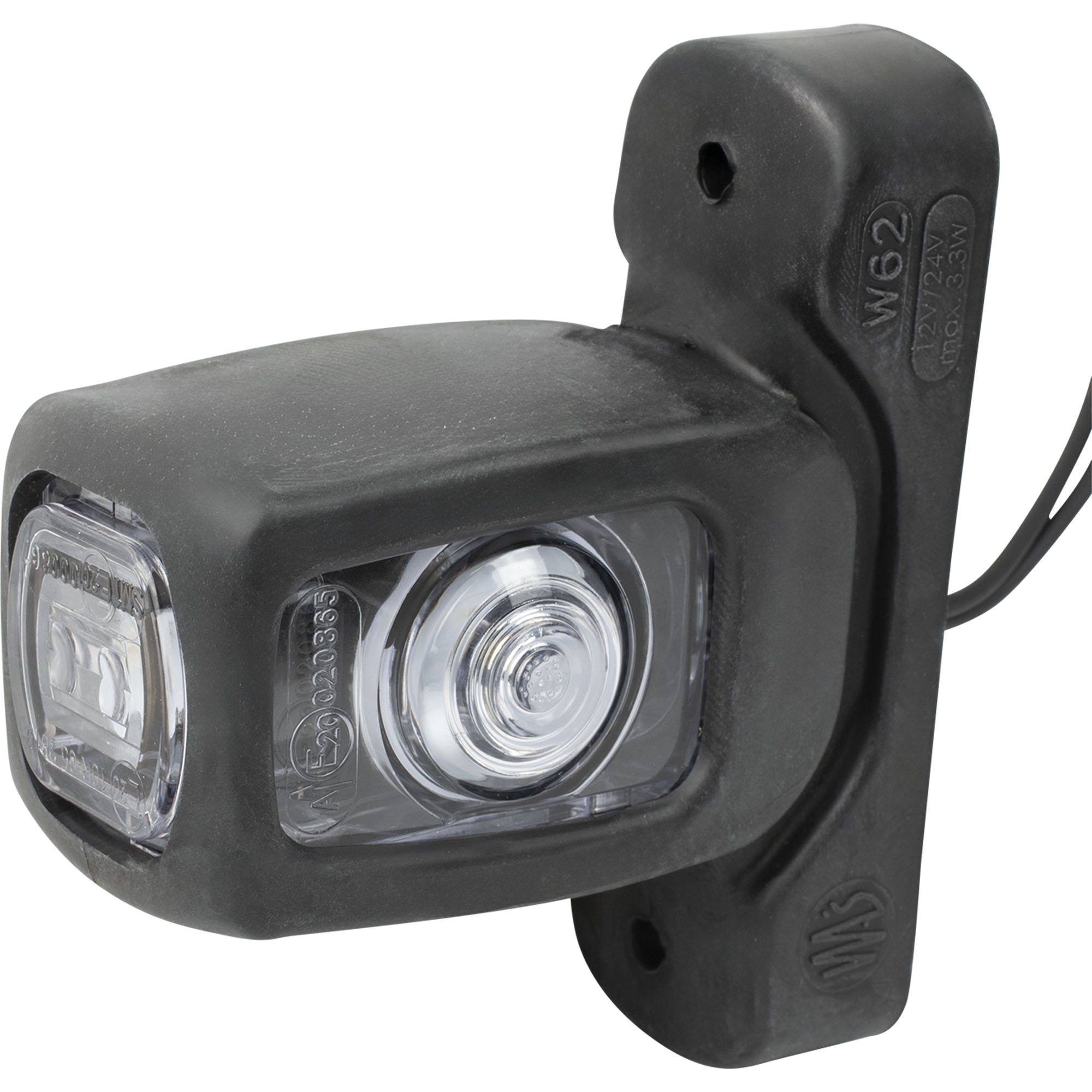 Feu d'encombrement tricolore avec support et  câble Lg 330 mm