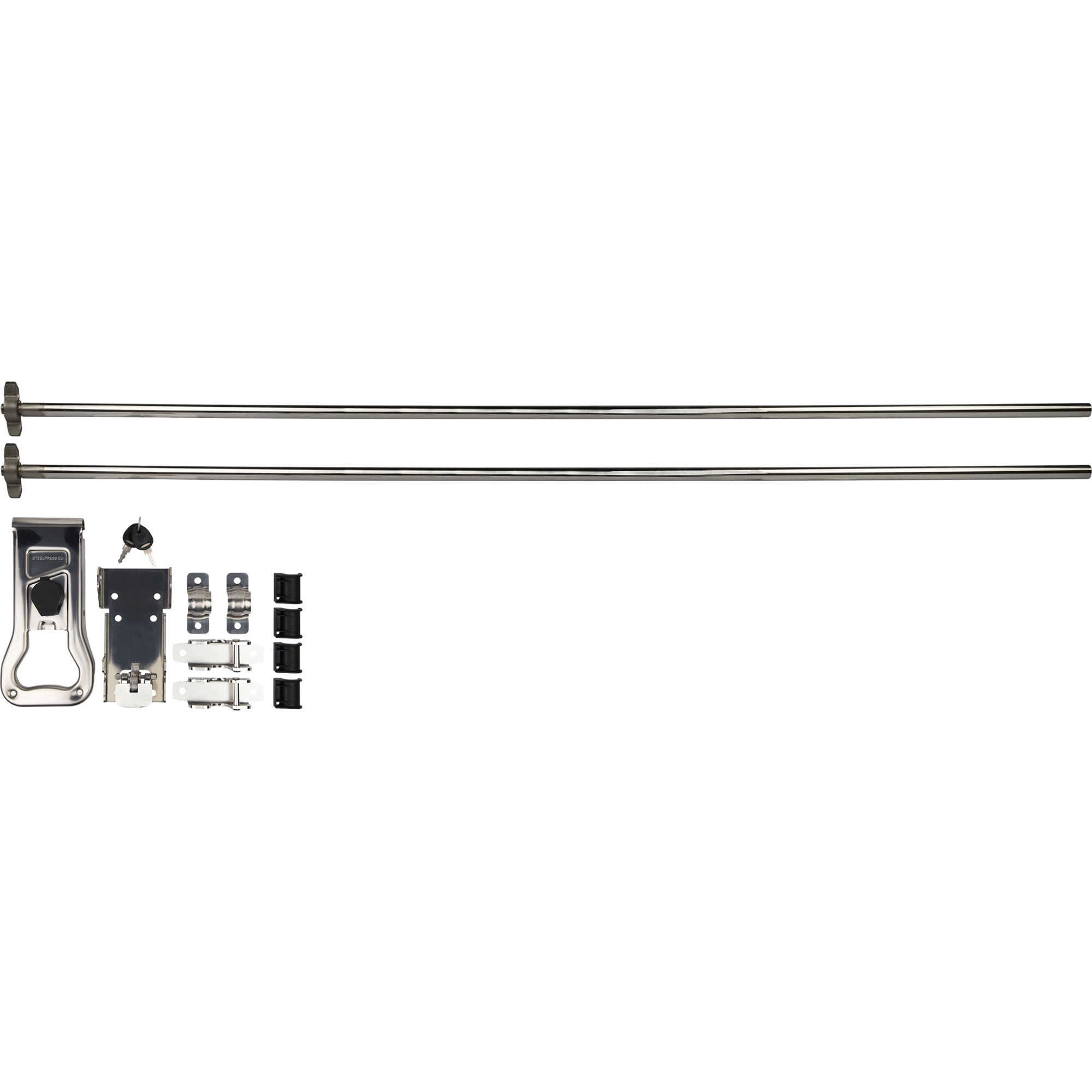 Ensemble de serrure à crémone, tube inclus, acier inoxydable