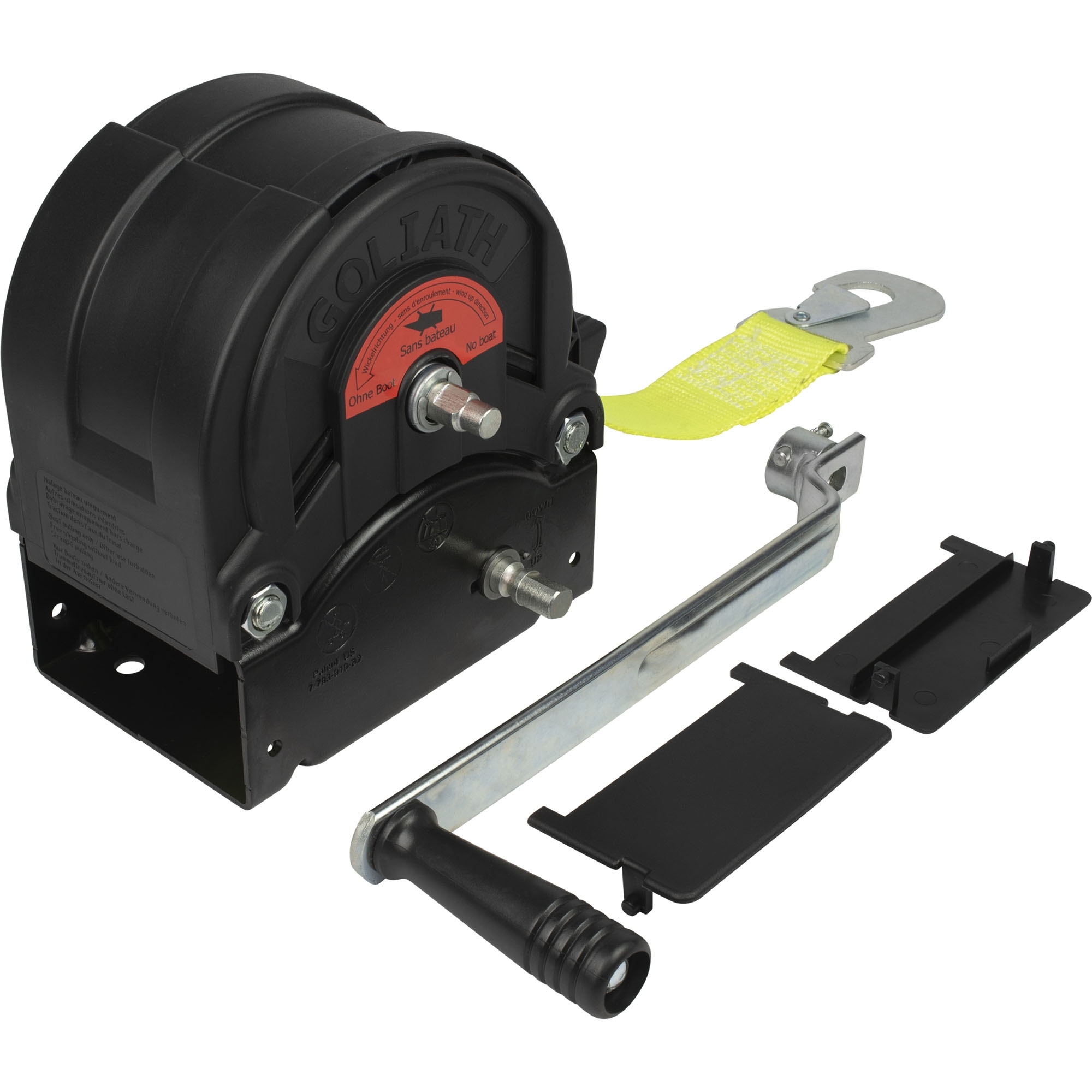 Treuil à main, TS900, 900 kg, bande 8 m, jaune