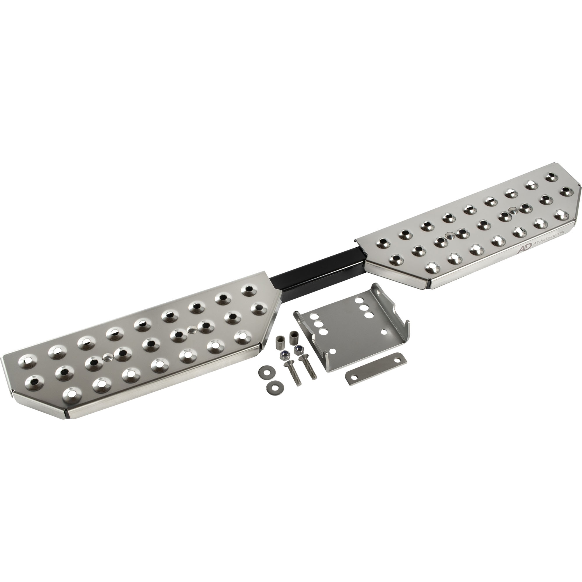 Marche-pied INOX pour crochet d'attelage, largeur 1700 mm