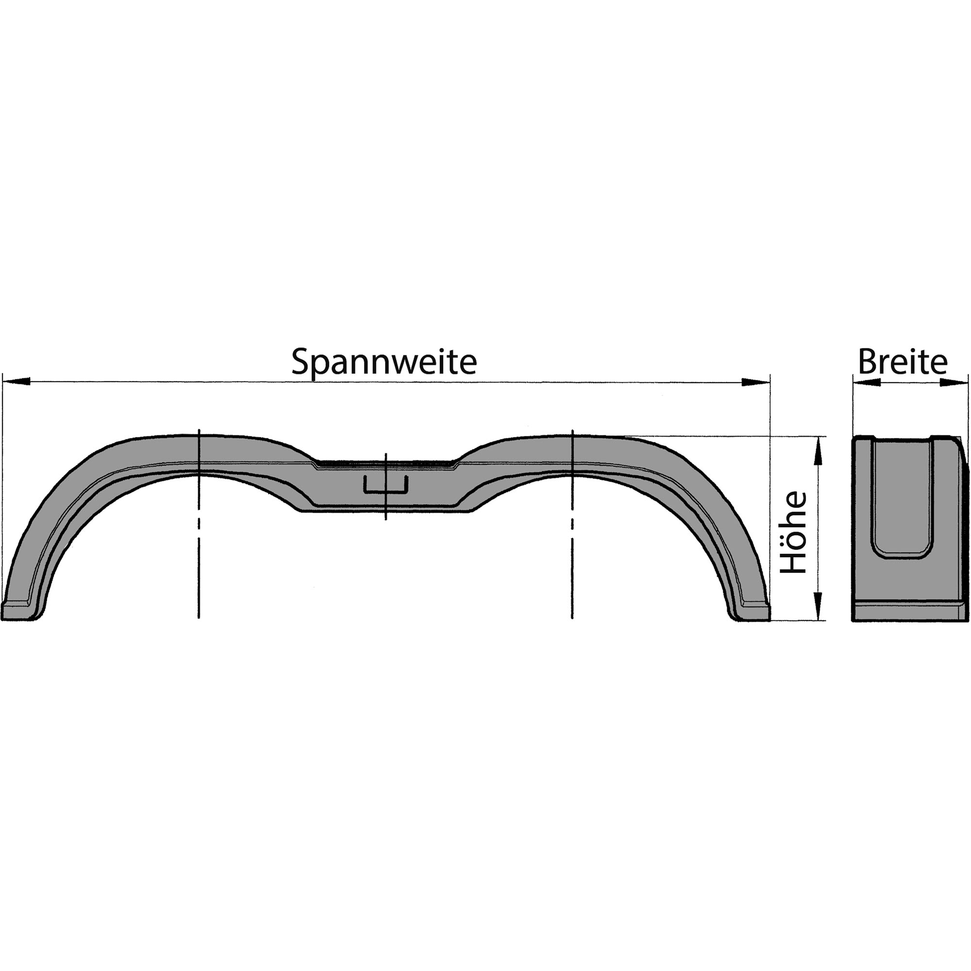 Garde boue double, arrondi, AL-KO, PVC, lg 200mm