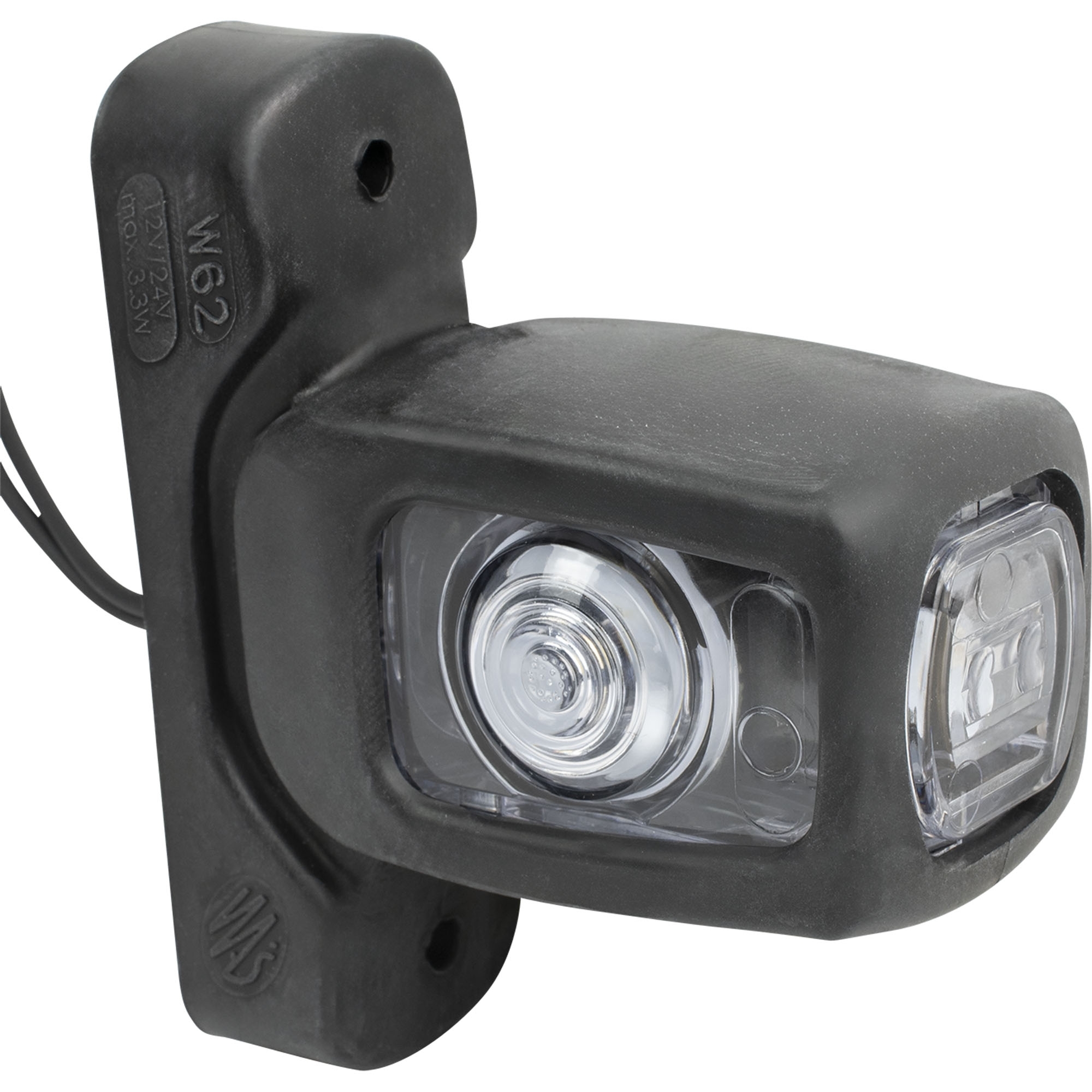 Feu d'encombrement tricolore avec support et  câble Lg 330 mm