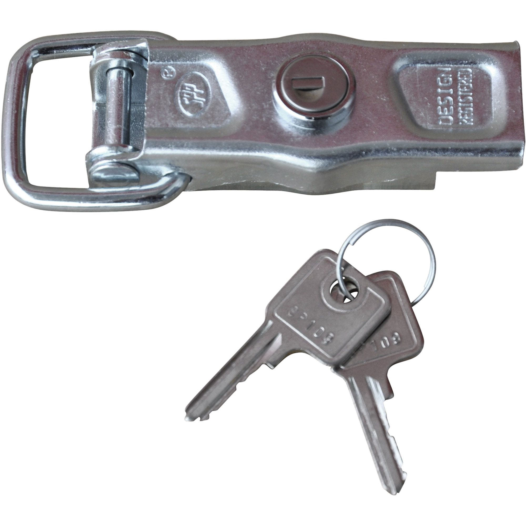 Fermeture excentrique courte, avec serrure, en acier zingué